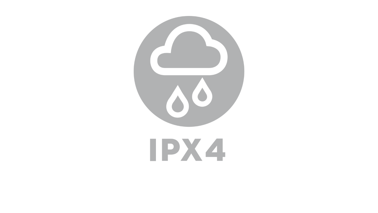 Ikona sa kišnim oblakom, ispod koje stoji natpis „IPX4“